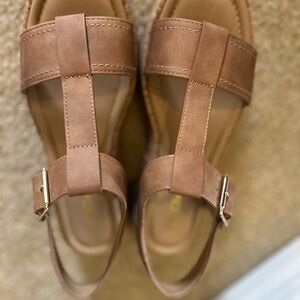 Soda Tan Strappy Sandals